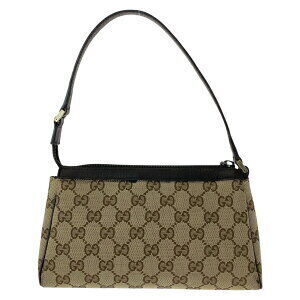 Gucci brown pouch canvas accessory GG leather handbag Tan Beige Abbey
